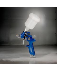 HVLP gravity feed spray gun with 125ml paint pot. 1.0mm aircap